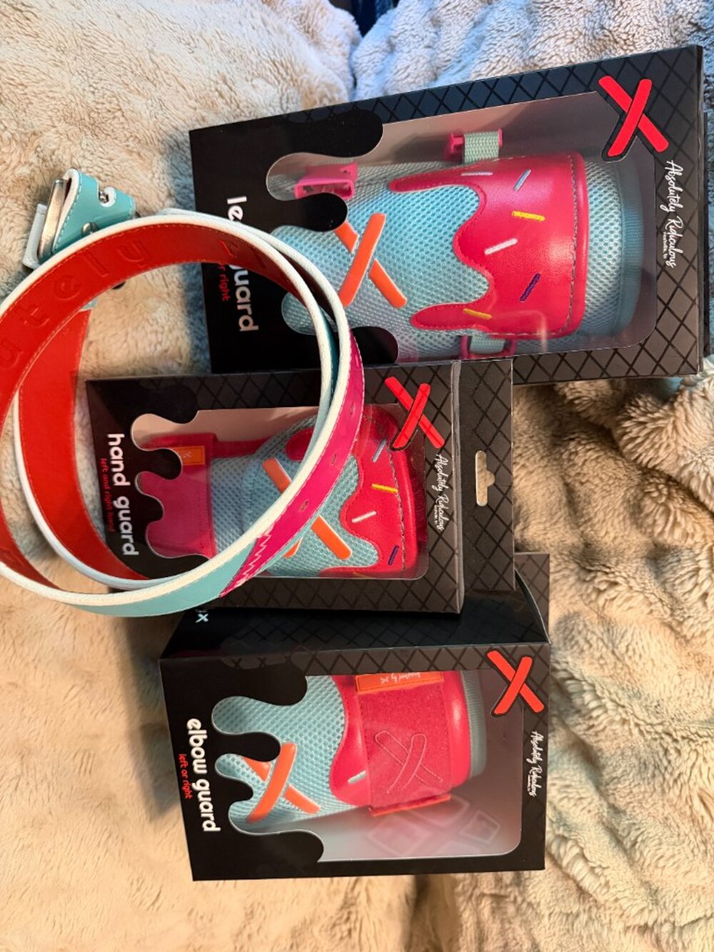 Absolutely Ridiculous Limited Edition Baseball Leg Arm Guards Belt Pink Blue - Picture 8 of 9